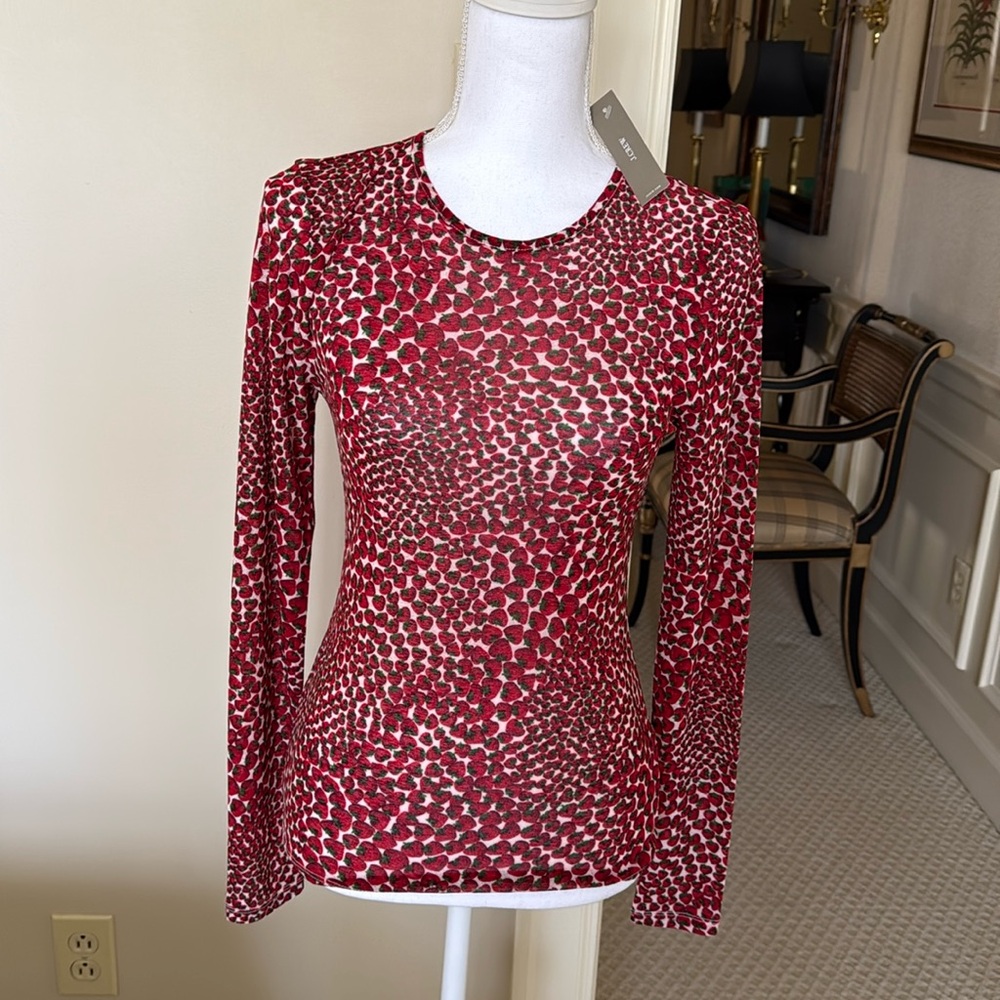 J Crew Strawberry Print Top